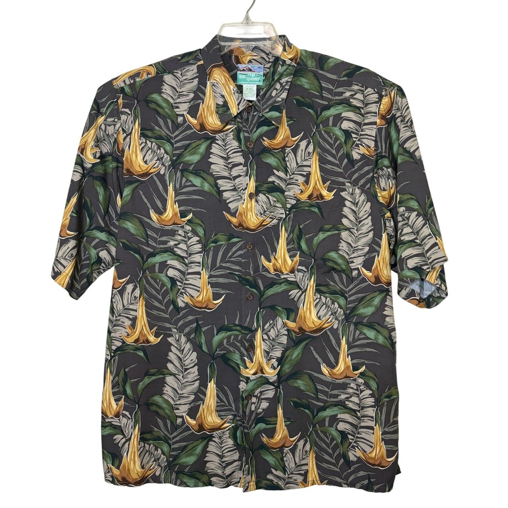 Vintage Reyn Spooner Men XXL Hawaiian Shirt Yellow Bird of Paradise FloralResort